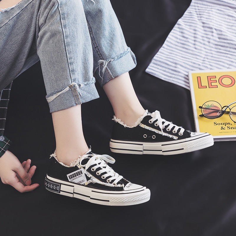 [Ảnh thật + Box lửa + Bill] Giày rách sneaker rách đế trắng style rách cao 3-4cm | BigBuy360 - bigbuy360.vn