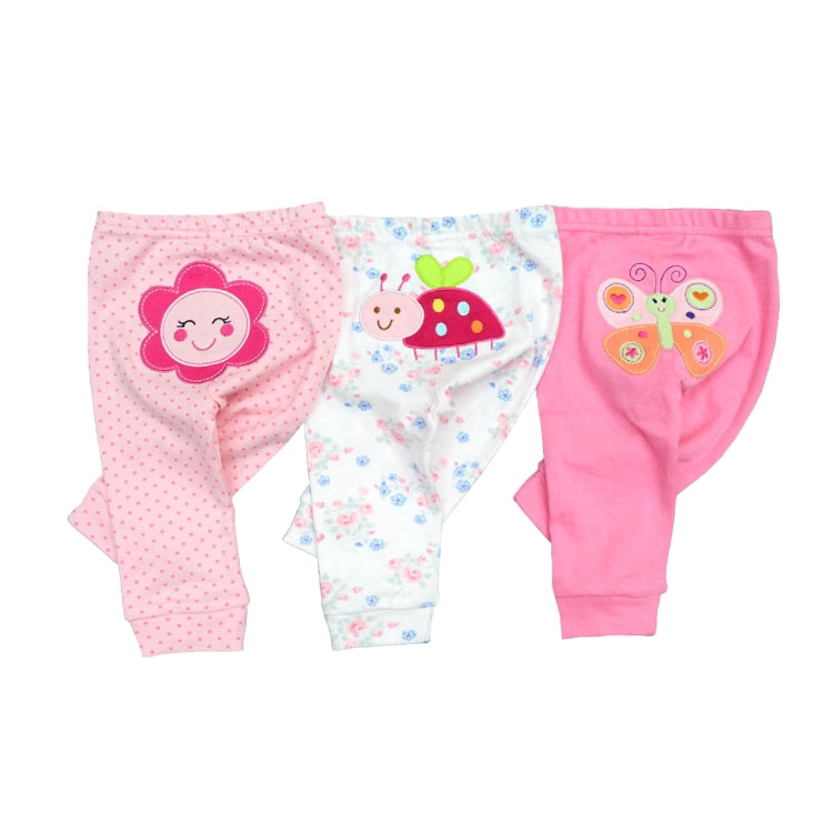 Set 3 quần dài cotton mềm in hoạt hình phong cách 4 mùa cho bé trai 0-24 tháng