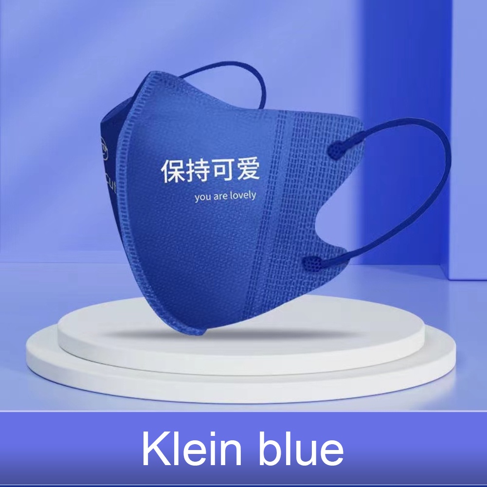 Bộ 10 Khẩu Trang 3 Lớp Mỏng Mùa Hè Màu Xanh Klein 3d Cho Người Lớn