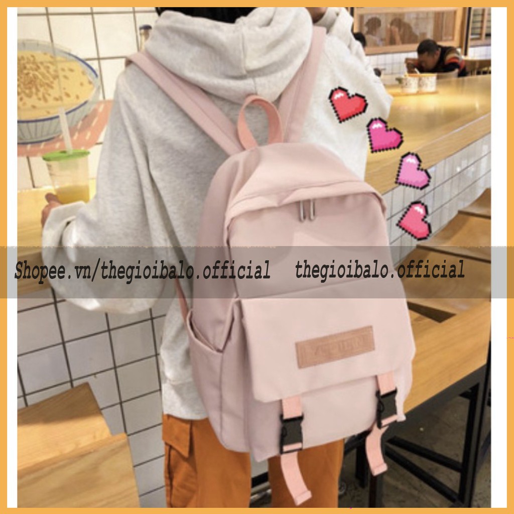 Balo cặp ulzzang basic nữ thời trang đi học đi chơi du lịch giá rẻ đựng vừa laptop canvas TRƠN | TGBL store