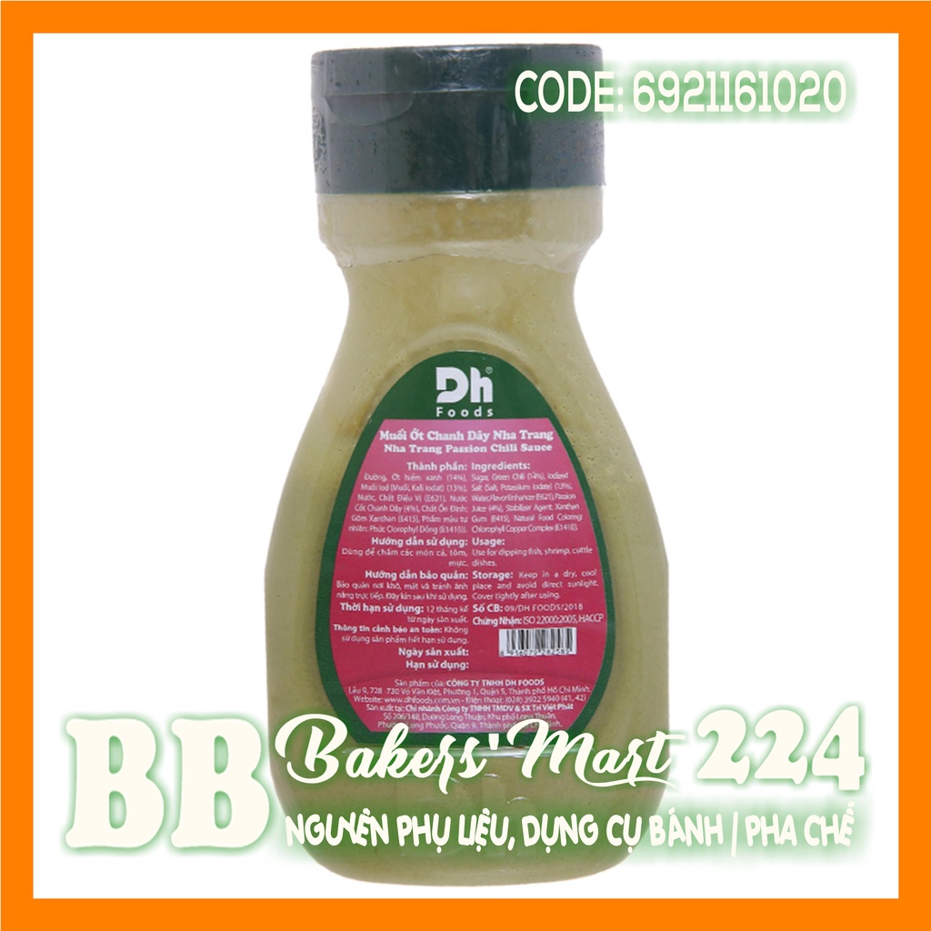 Muối ớt CHANH DÂY Nha Trang NATURAL DH Foods - Chai 200gr