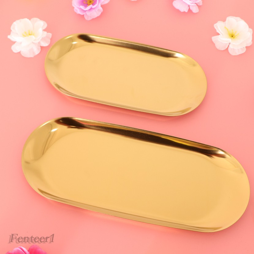 [Fenteer1] Khay Trưng Bày Nhẫn Bằng Kim Loại Màu Vàng Trang Trí Trung Tâm