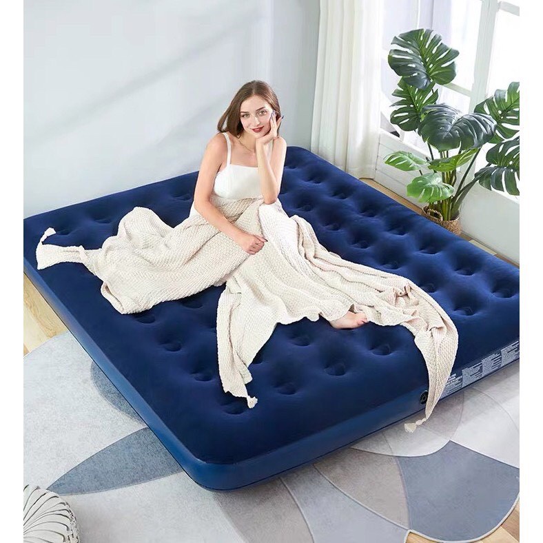Đệm hơi - Nệm hơi CAO CẤP Bestway Tặng kèm bơm điện 2 chiều + Miếng vá tải trọng tối đa 295kg, bảo hành 1 đổi 1