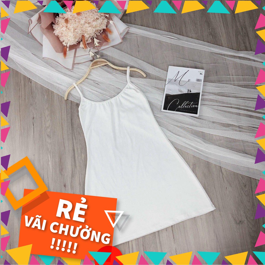 Sale 13D24B1 Đầm 2 dây phom xòe basic không lỗi mốt (ko kèm áo sơ mi khoác trên) Sale