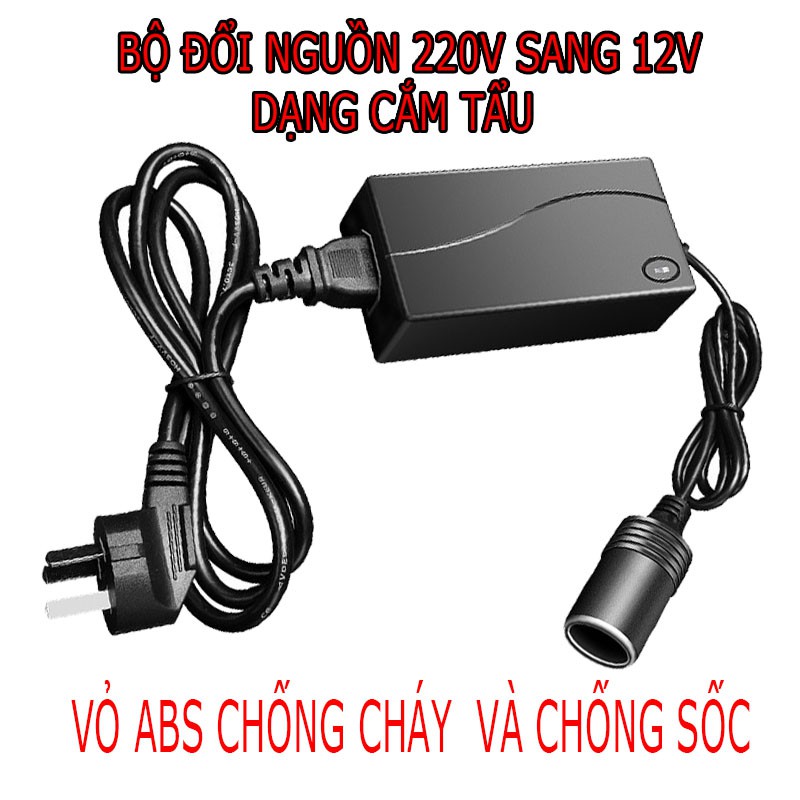 Bộ Chuyển Đổi Điện Xoay Chiều AC 220V Sang Một Chiều DC 12V Dùng Cho Ô Tô Xe Hơi Công Suất 120w 5a