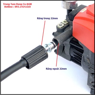 DÂY XỊT RỬA XE CAO ÁP, dây rửa xe ren 22mm dùng cho máy rửa xe gia đình, máy rửa xe mini
