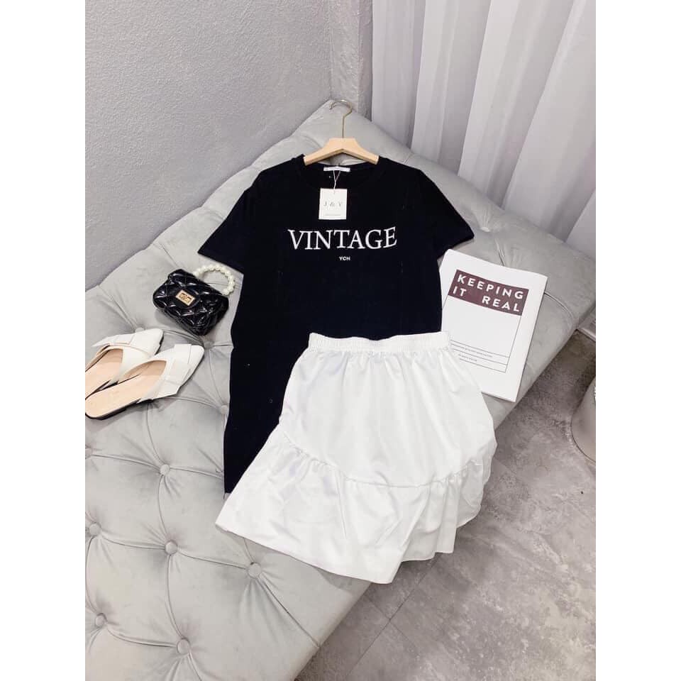 Sét bộ áo Vintage xẻ vạt kèm chân váy trắng , đi chơi du lịch hàng đẹp lăm luôn ạ | BigBuy360 - bigbuy360.vn