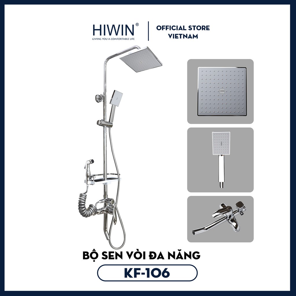 Bộ sen vòi đa năng 5 món cao cấp sáng bóng Hiwin KF-106