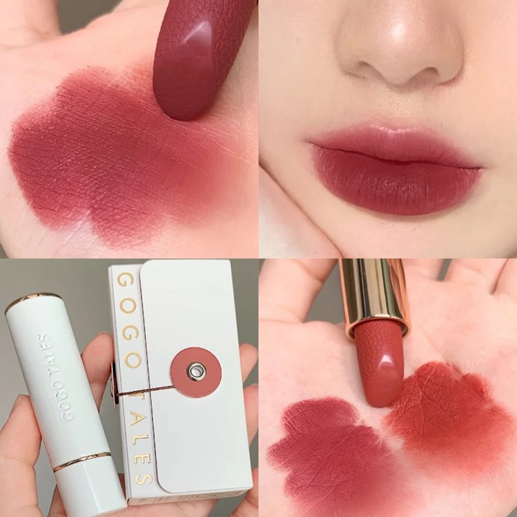 Son thỏi lì kem sữa GOGO TALES vỏ trắng mịn mượt mềm môi Small Cream Soft Mist Lipstick GT242 GOGO71