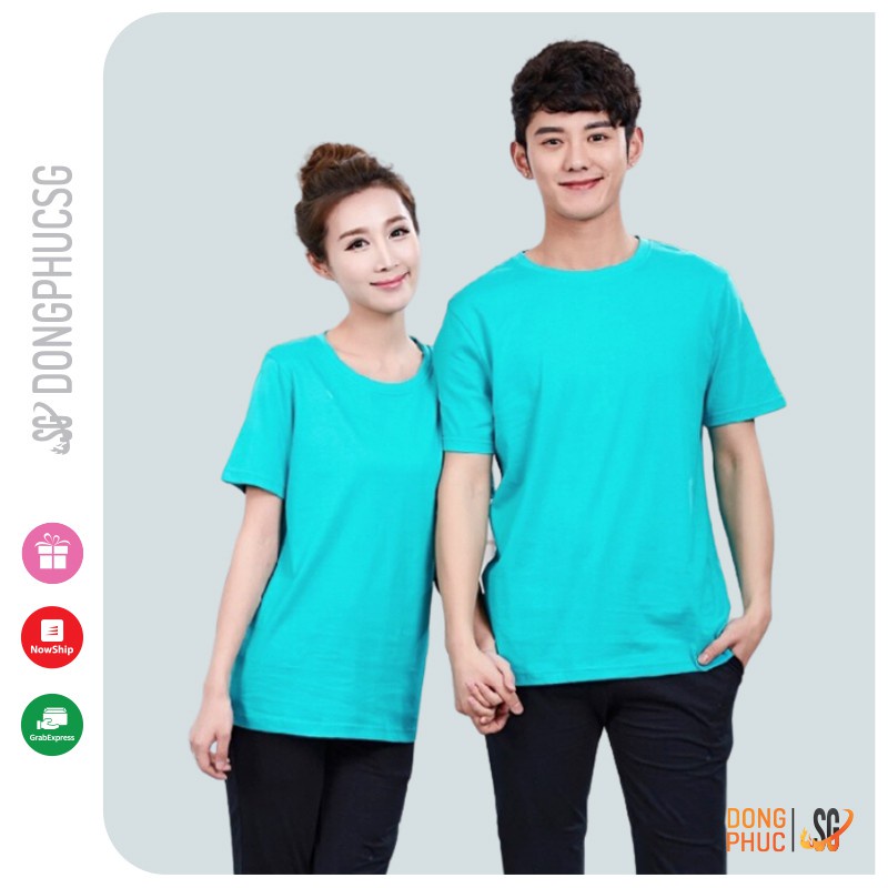 Áo thun trơn màu xanh ngọc phông unisex nam nữ tay ngắn cổ tròn thun cotton 4 chiều mềm mịn ATTXN | SG - HÀNG MỚI VỀ