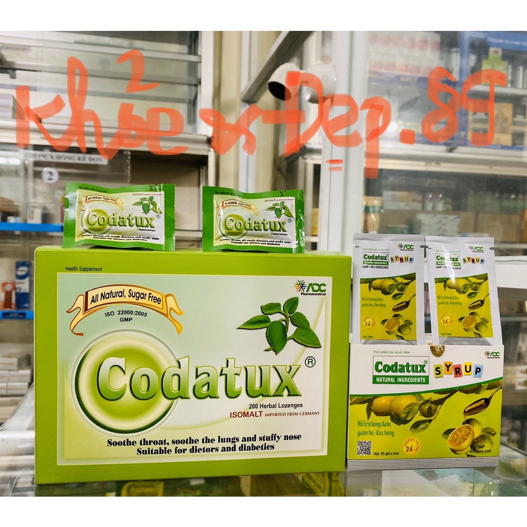 KẸO NGẬM CODATUX - HỖ TRỢ GIẢM HO, VIÊM HỌNG - HỘP 200 VIÊN
