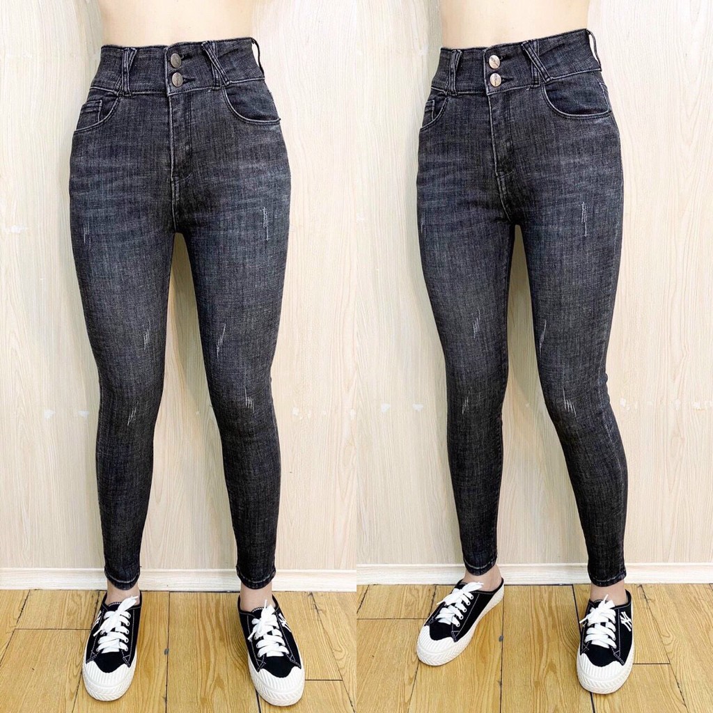 QUẦN JEAN NỮ CẠP CAO 2 NÚT HÀNG SIÊU ĐẸP CHUẨN FORM GIÁ TẠI XƯỞNG