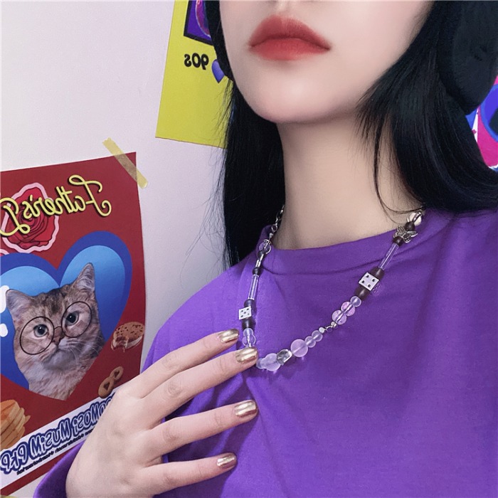 vòng cổ Hình Bướm Đính Ngọc Trai Phong Cách Hip Hop Hàn Quốc