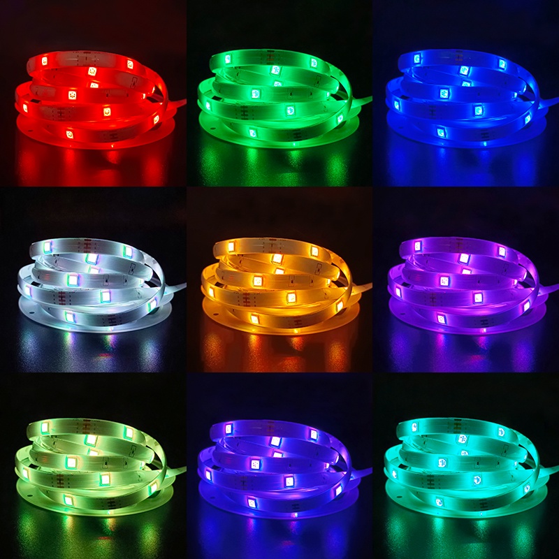 Dây đèn LED WELPUR RGB 16 màu thay đổi theo nhiệt độ có cổng USB+điều khiển từ xa tự trang trí phòng khách