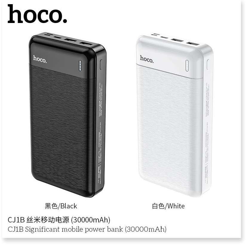 Pin sạc dự phòng Hoco B35E dung lượng khủng 30000mAh, 3 đầu ra cân bằng thông minh cho phép sạc nhiều thiết bị cùng lúc