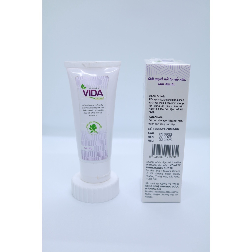 Kem Bôi Vida Cream Hỗ Trợ Các Bệnh Viêm Da Cơ Địa, Mẩn Ngứa, Mụn Nhọt Mờ Thâm Hiêu Quả 100g - Vida Pharma