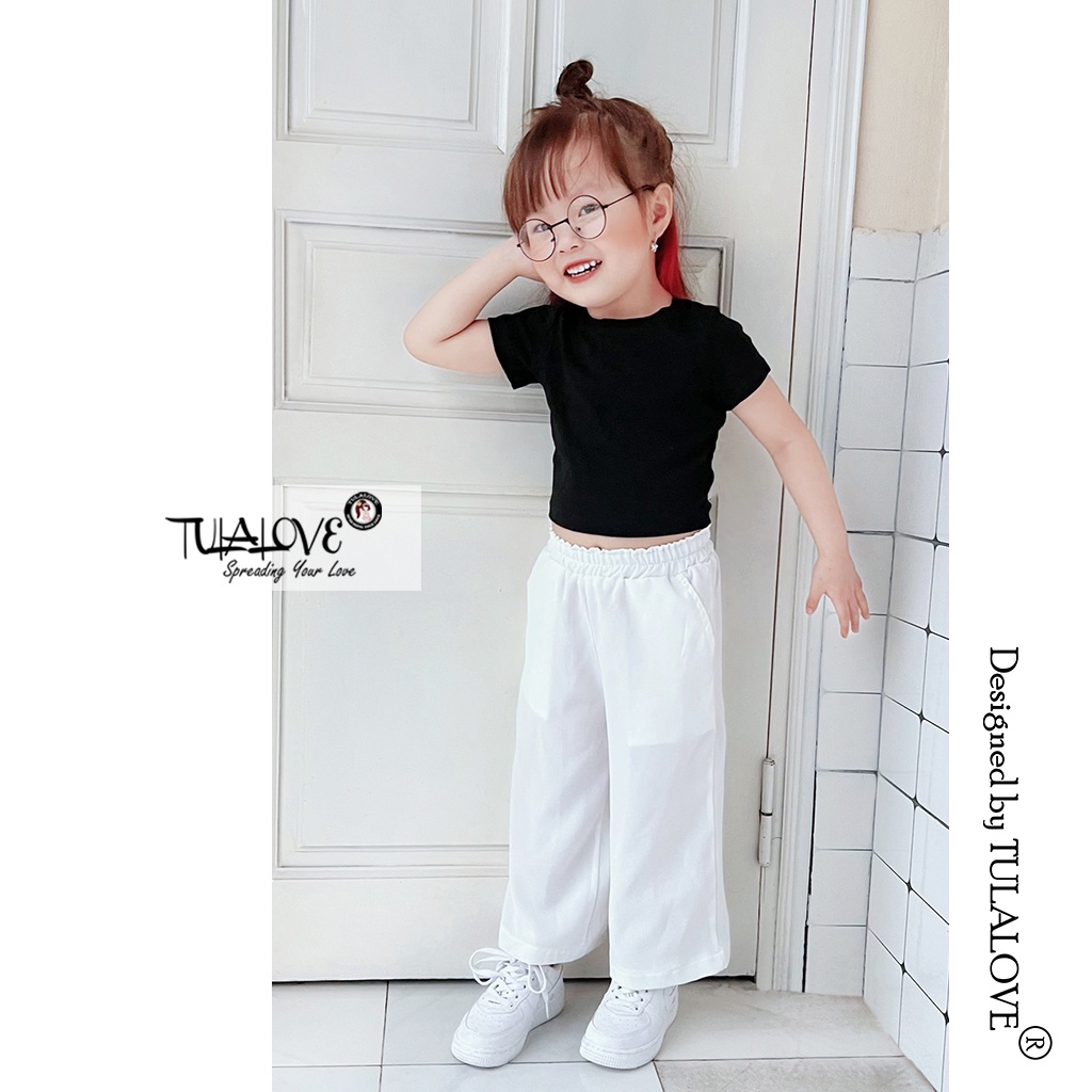 Quần Ống Suông Bé Gái Màu Đơn Sắc, Quần Dài Cho Bé Gái Tulalove