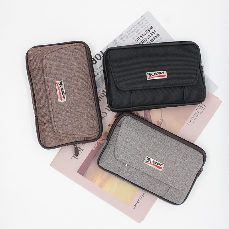 Túi Đeo Hông Đựng Điện Thoại Bằng Vải Canvas Tiện Dụng