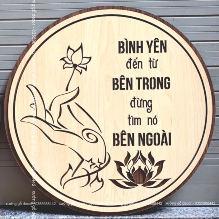 Tranh Treo Tường Trang Trí Phòng Thiền , Phòng Tập Yoga, Phòng Thờ...Bằng Gỗ Giá Rẻ