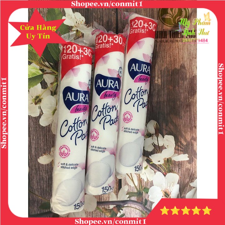 Bông Tẩy Trang Aura 150 Miếng Giúp Làm Sạch Bụi Bẩn Trên Da