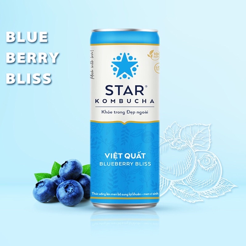 Combo 4 lon trà STAR KOMBUCHA Blance - sức sống cân bằng