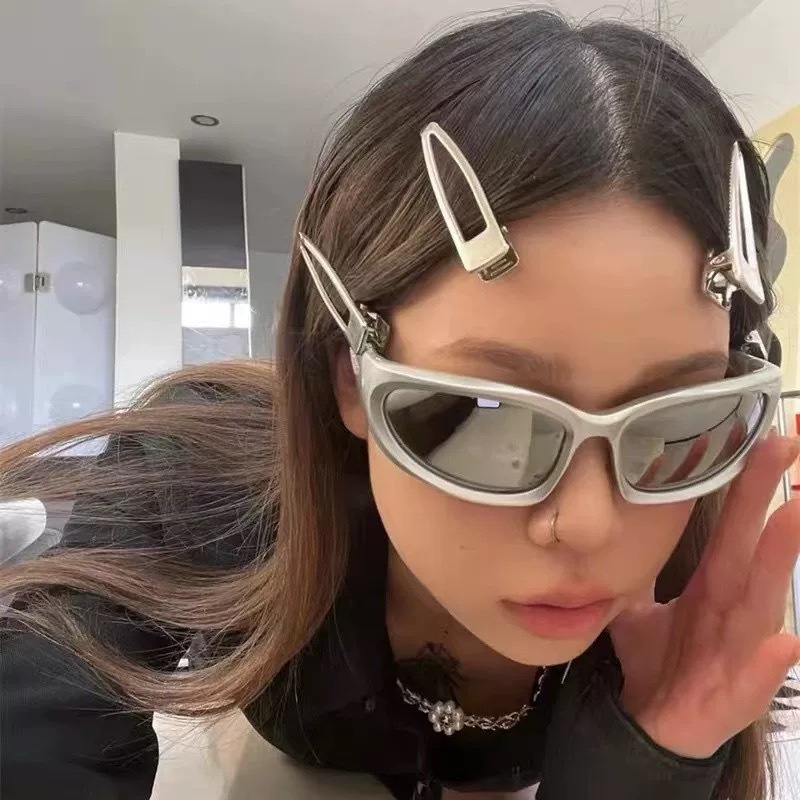 Kính Mát Hình Mắt Mèo Nhiều Màu Sắc Phong Cách Punk Vintage Thời Trang