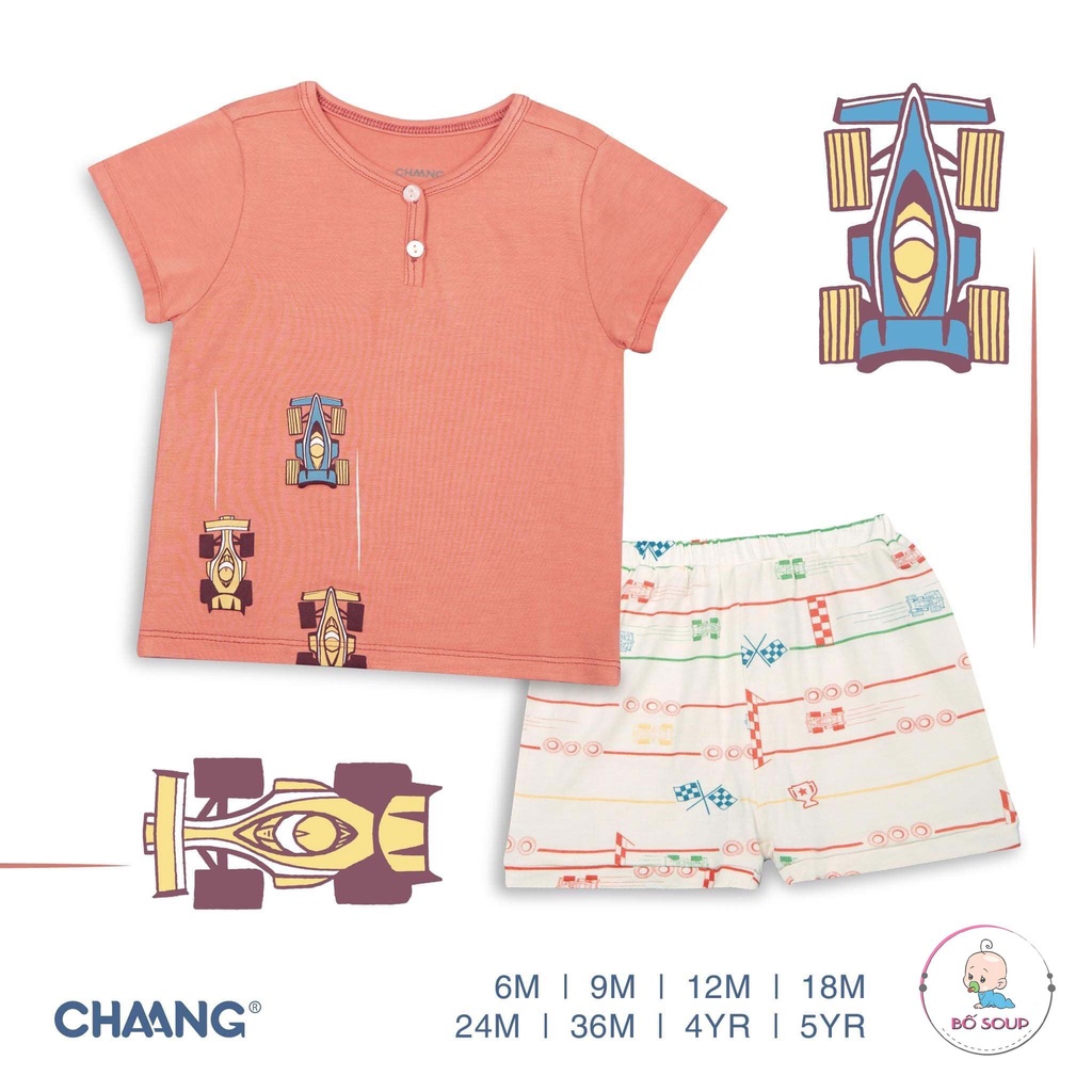 Bộ cộc tay chính hãng Chaang cho bé trai bé gái