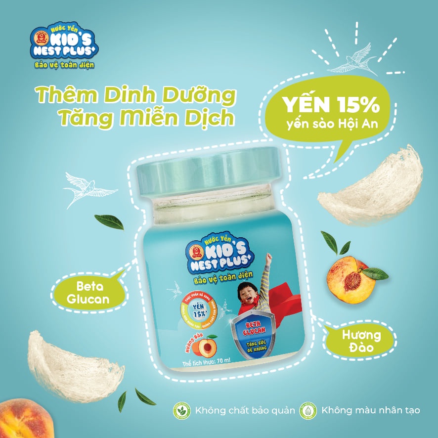 Nước Yến Sào Trẻ Em Kid's Nest Plus (Hũ 70ml) _ Dùng cho bé từ 1 tuổi