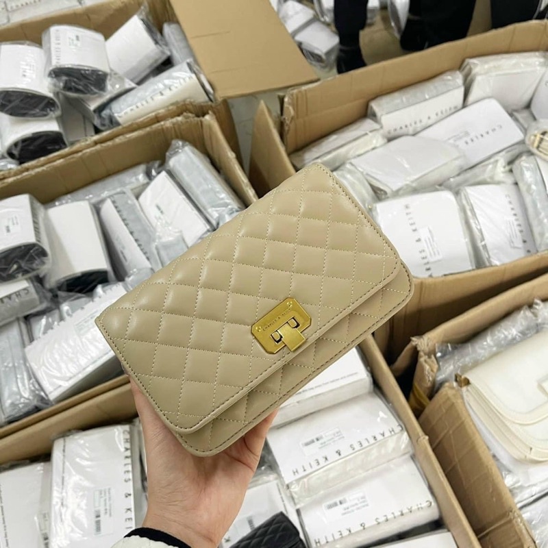 Túi Trần Trám C.K Xuất Dư, Túi Xách Nữ Đeo Chéo Khoá Gập