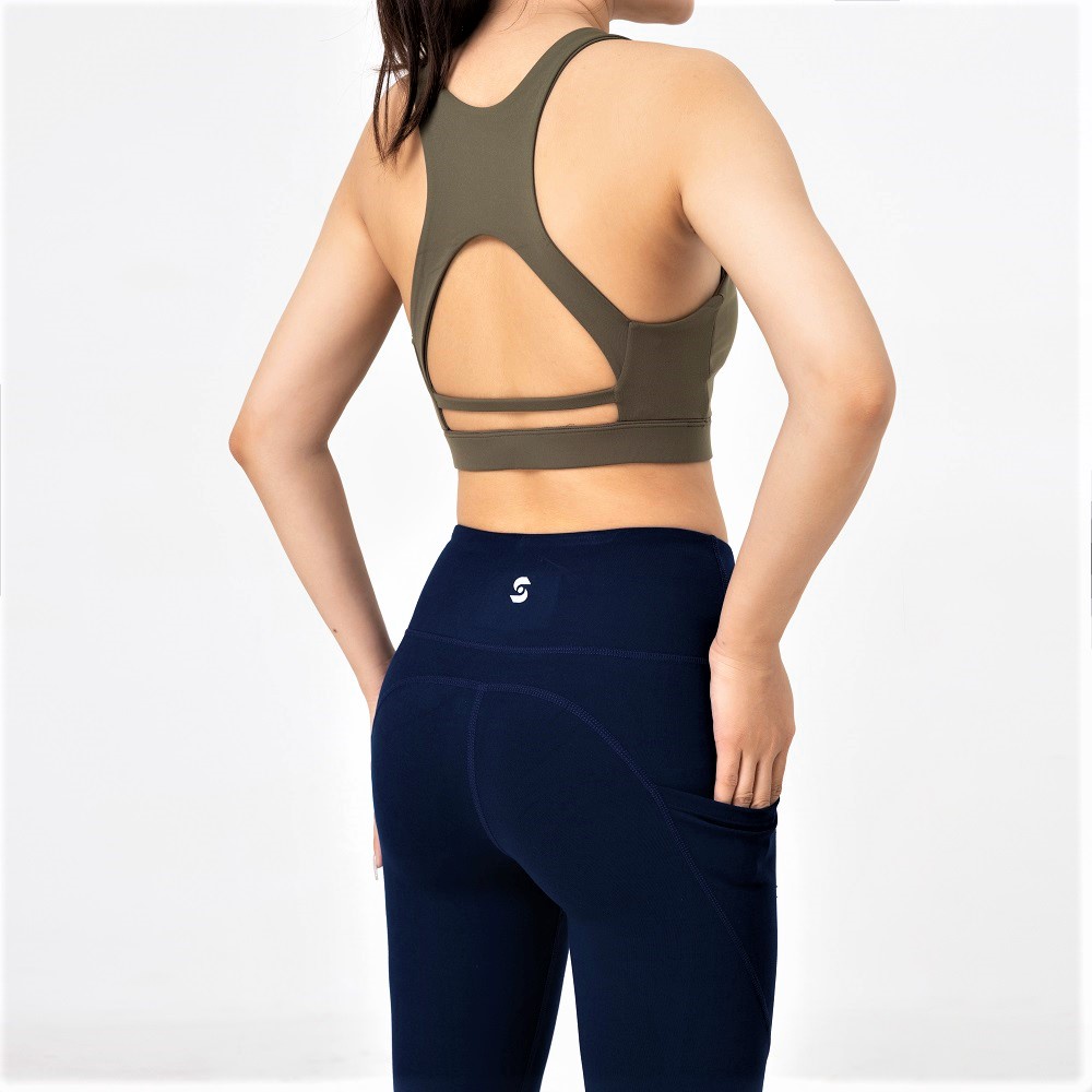 Set đồ tập gym yoga aerobic nữ BAS áo bra 3 lớp kèm mút  quần legging lưng cao co giãn đa chiều thoải mái