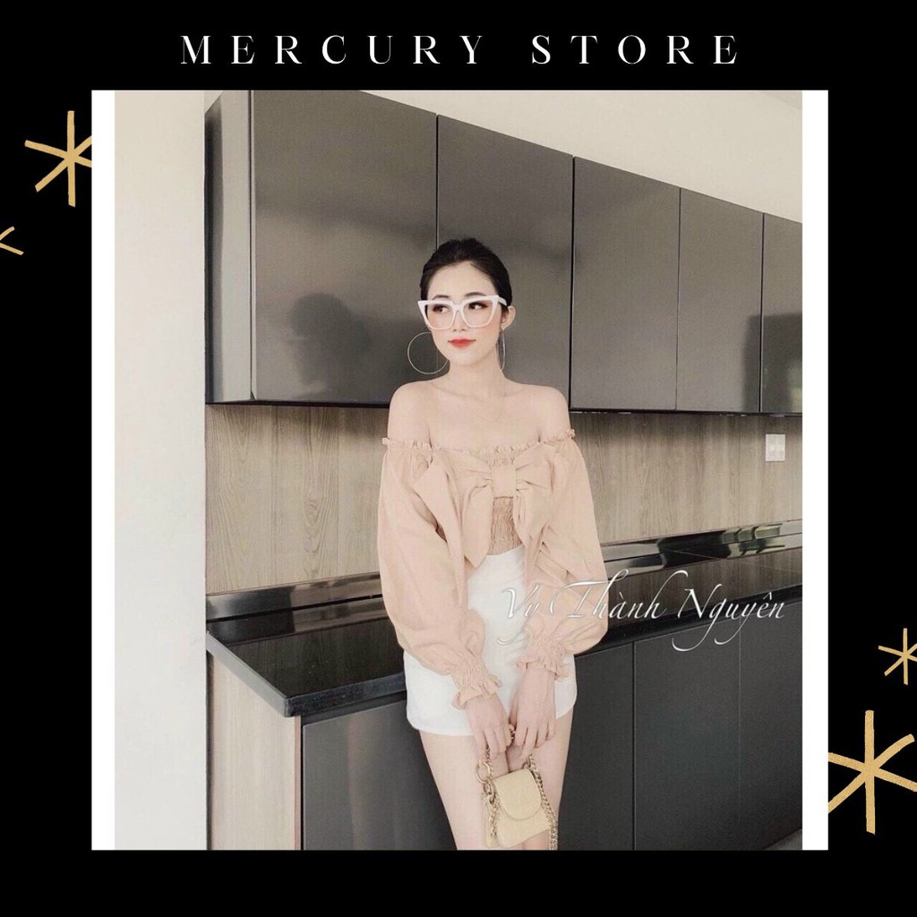 ÁO kate nữ thắt nơ kiểu fancy