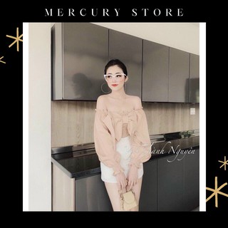 ÁO kate nữ thắt nơ kiểu fancy