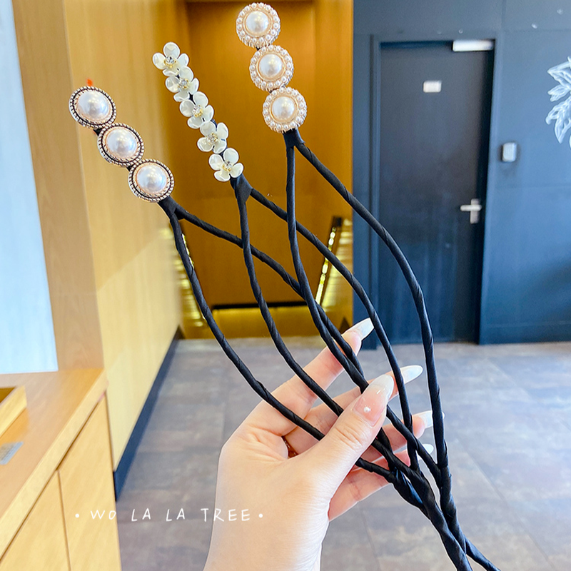 Dây Cột Tóc Đính Ngọc Trai Nhân Tạo Thiết Kế Đơn Giản Phong Cách Hàn Quốc