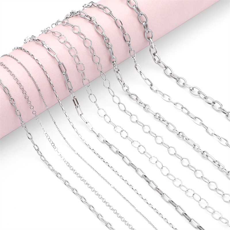Chuỗi dây xích BEADIA bằng thép không gỉ 12 kiểu tùy chọn dùng làm trang sức DIY