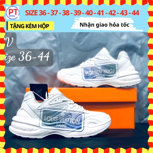 (TẶNG KÈM HỘP+VỚ) Giày Thể Thao Sneaker Nam Nữ Cặp Đôi couple 𝗠.𝗟.𝗕 PT084 màu Trắng Hàng SIÊU NHẸ chất Lừ Mang ÊM CHÂN
