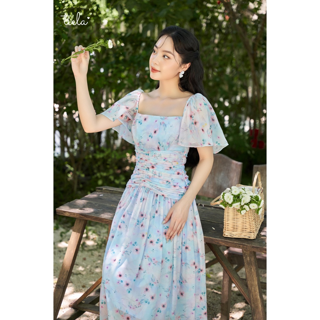 TIELA Đầm váy hoa xếp eo - Camelia Dress