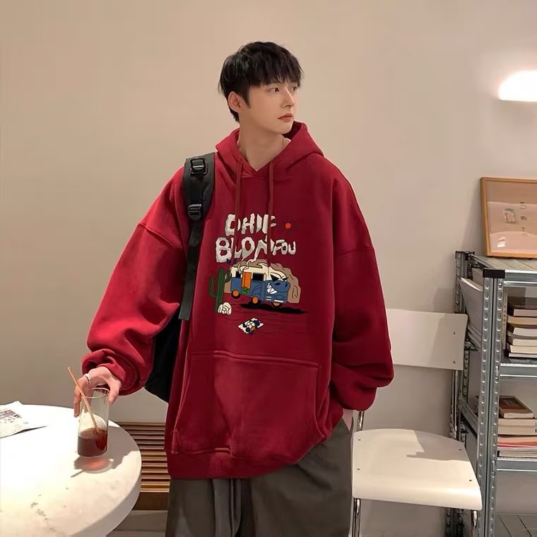 Áo hoodie Dáng Rộng Có In Chữ Thời Trang Phong Cách Hàn Quốc Cho Nam