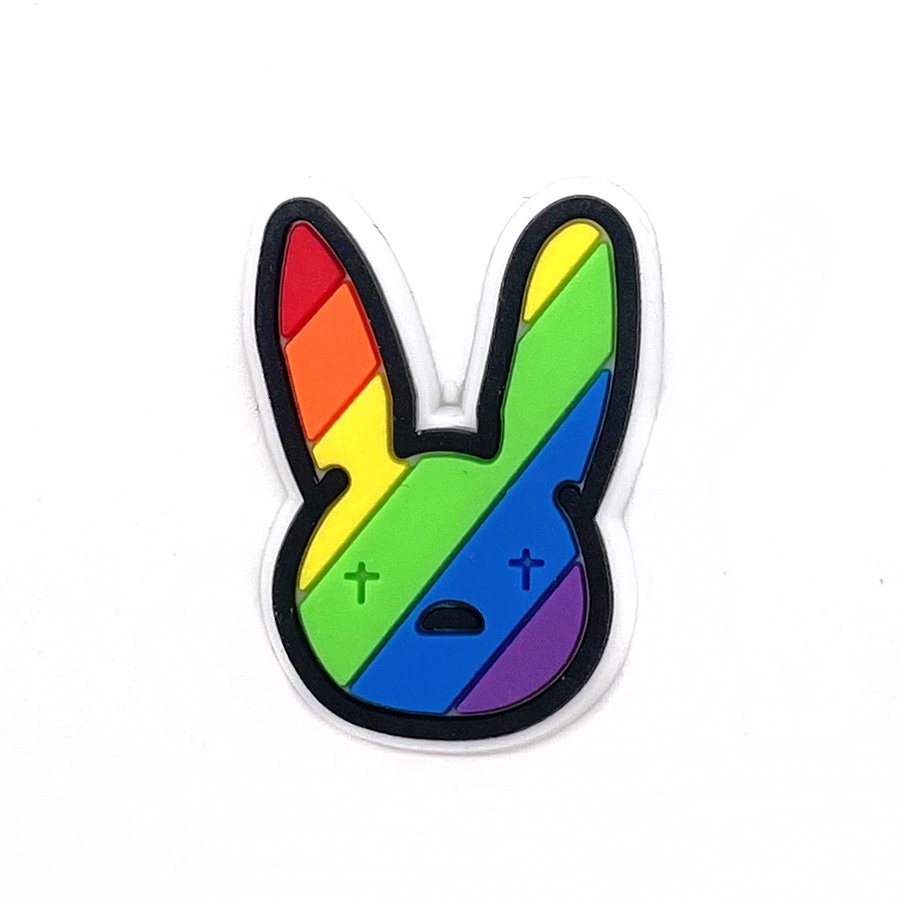Hoạt hình 1pcs Jibbitz bad bunny Shoe Charms DIY Có thể tháo rời dép lê accessories Crocs Pin dễ thương decorate quà Giáng sinh 1000 Mẫu Cho Bạn Lựa Chọn