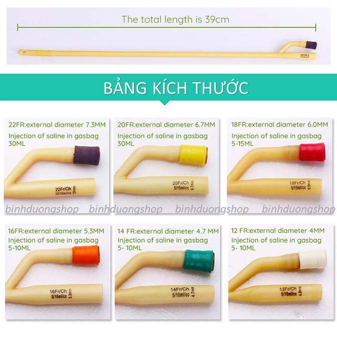 DÂY ỐNG FOLEY THÔNG TIỂU XÔNG TIỂU DẪN LƯU NƯỚC TIỂU 2 NHÁNH CÁC SIZE 8FR 10fr 12fr 14fr 16fr 18fr 20fr 22fr 24fr
