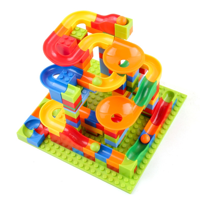 Bộ Xếp Hình Cầu Trượt Lego Thả Bi 88 Chi Tiết Cho Bé, Đồ Chơi Xếp Hình Phát Triển Trí Não