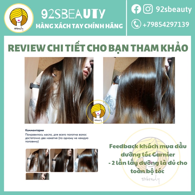 Dưỡng tóc Argan Garnier phục hồi tóc hư tổn không gây bết tóc