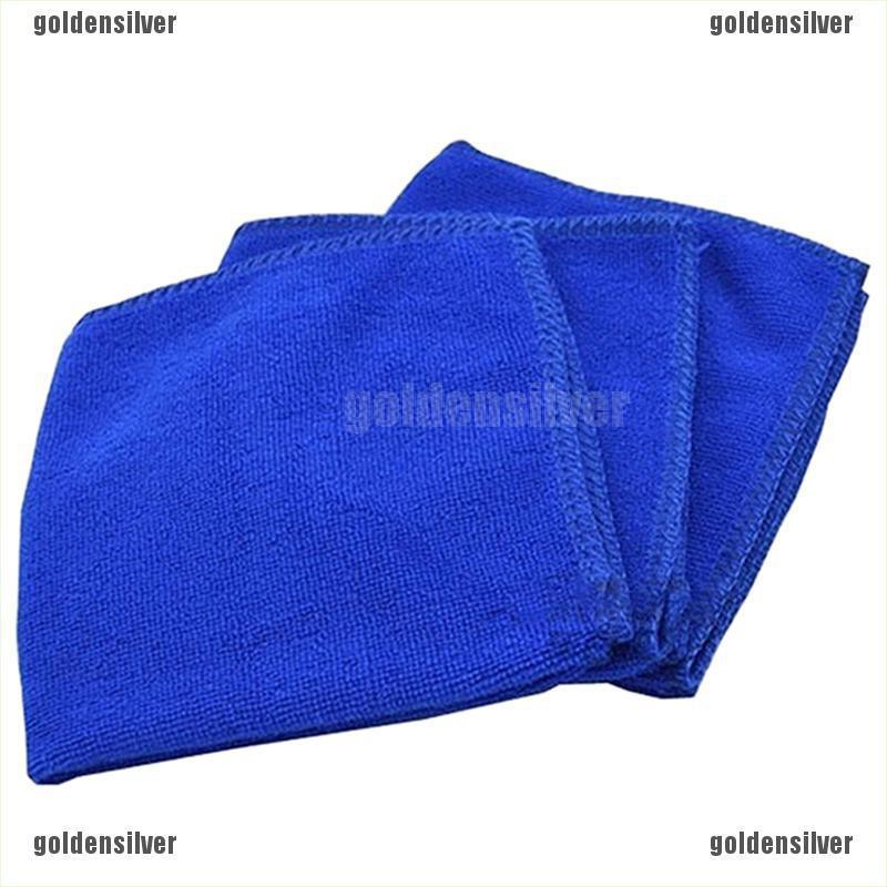 Set 5 khăn microfiber lau vệ sinh xe hơi thấm hút nước màu xanh dương