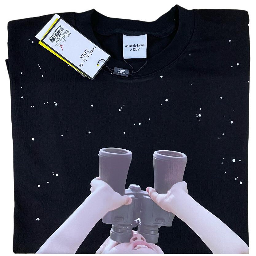 Adlv / Accmedelavie Phi Hành Gia Ngôi Sao Áo Thun cotton Tay Ngắn unisex