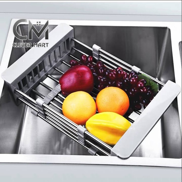 Rổ kéo rút gọn inox bồn rửa bát