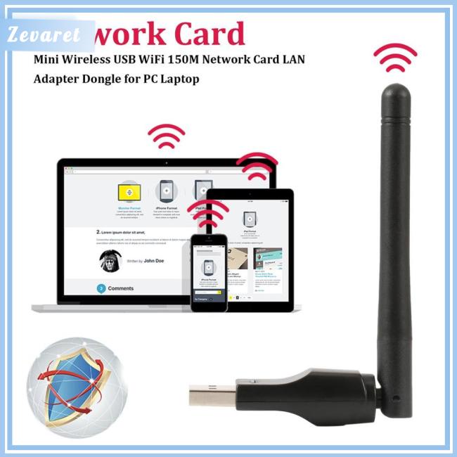 Usb Thu Sóng WiFi Không Dây Mini 150 Mbps 20dBm 802.11b / n / g