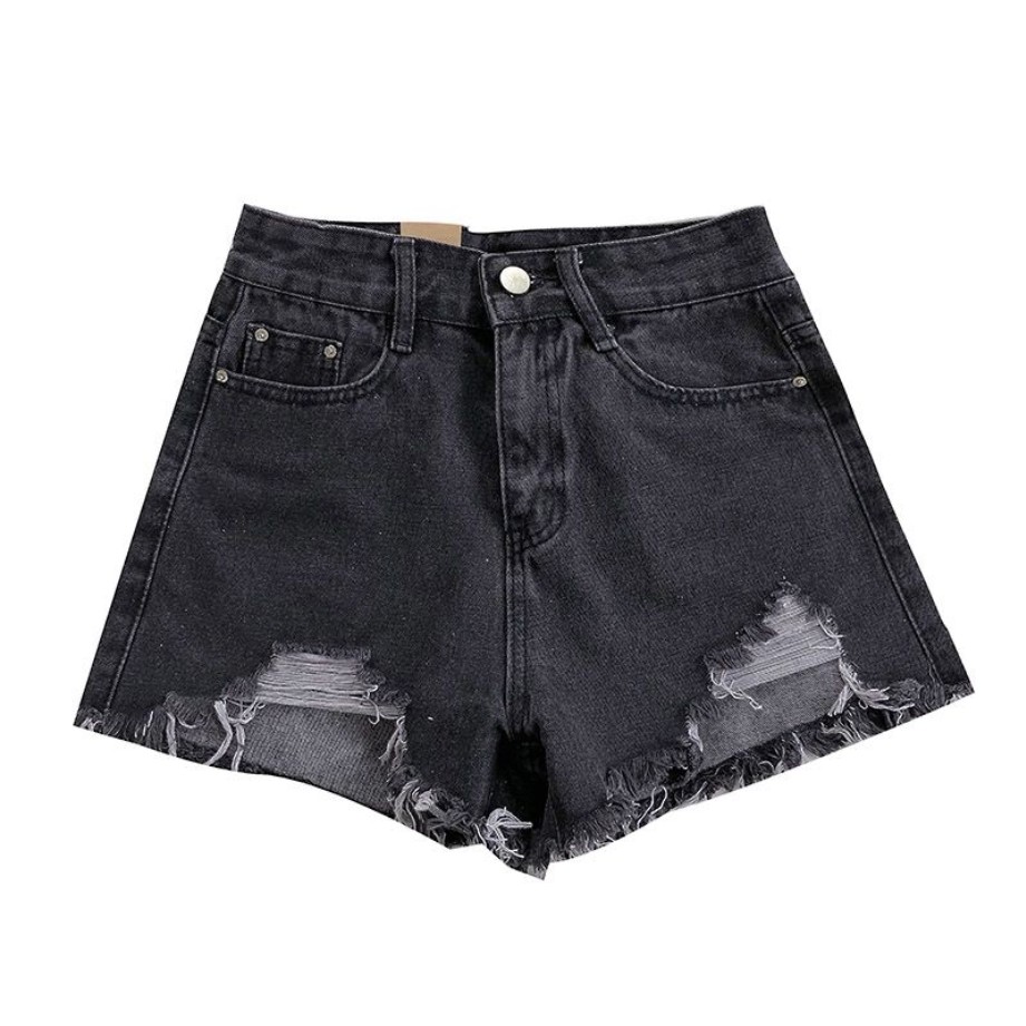 Quần đùi denim kiểu rách phong cách Hàn Quốc sành điệu cho nữ