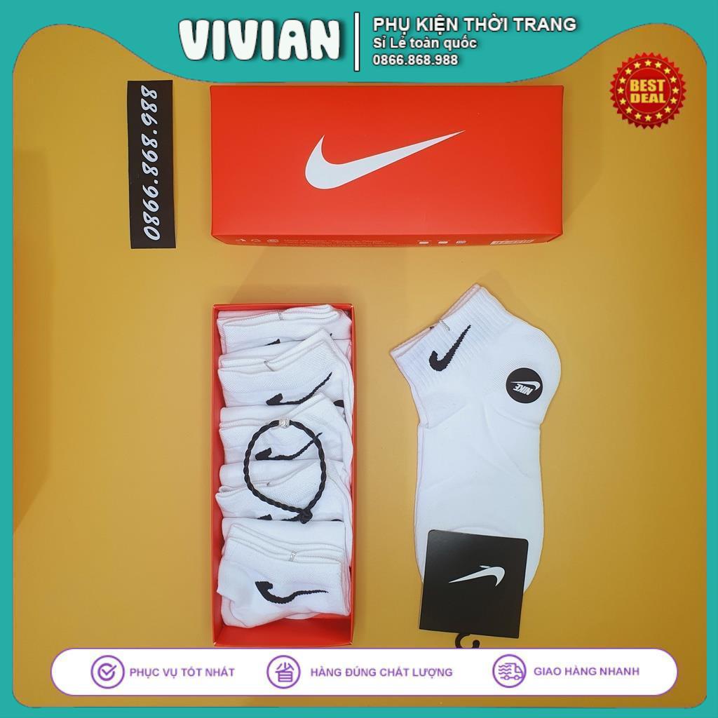 Vớ Nike cổ ngắn [ Hộp 5 đôi ] Tất ngắn nam nữ nhiều lựa chọn màu sắc sang trọng trẻ trung Quà tặng phụ kiện