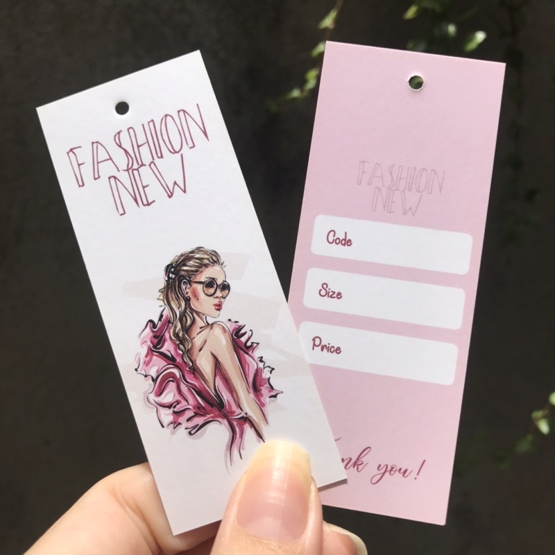 🌸 NHÃN MÁC TAG QUẦN ÁO giúp nâng cao thương hiệu quần áo - Giấy bìa cứng sang trọng 100 cái mẫu 02