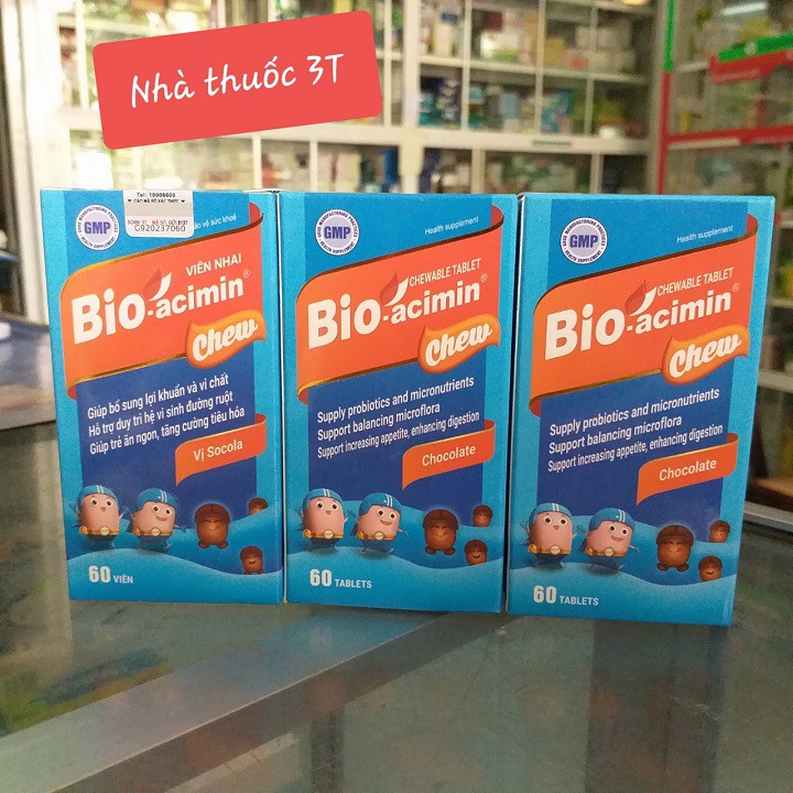 Viên nhai ăn ngon, bé con mau lớn, Bio-acimin chew, men vi sinh vị socola. | BigBuy360 - bigbuy360.vn