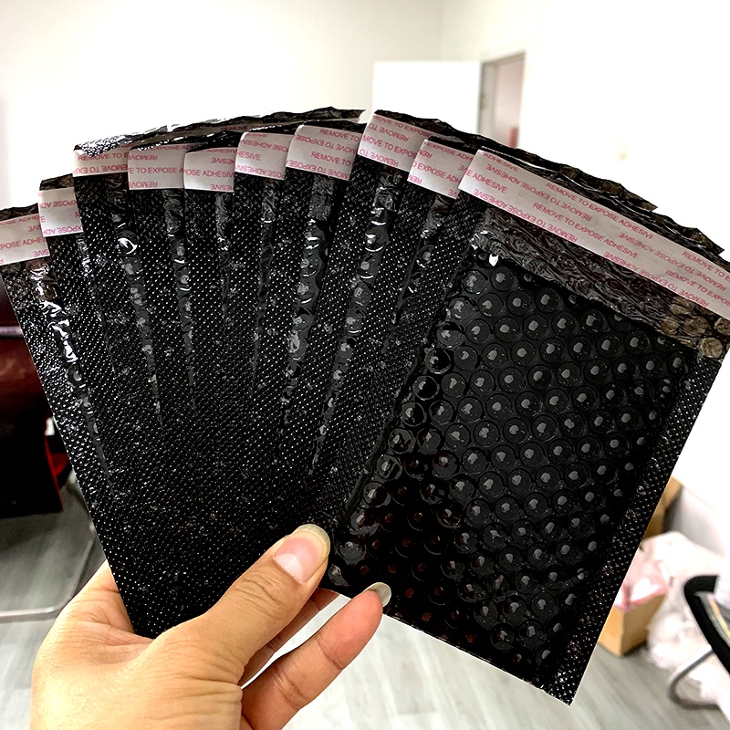 Phong Bì Màu Đen Bằng Polyethylene Chống Sốc Chống Thấm Nước Kích Thước 11*13cm